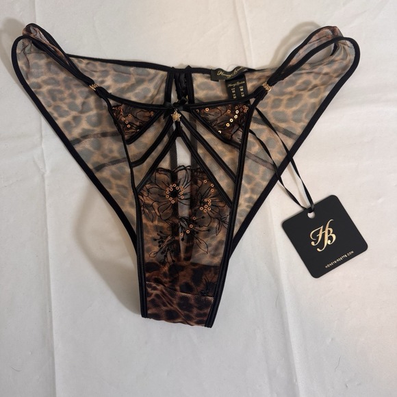 Honey Birdette Sophie Leopard Brief‎ Panty Size Medium - Picture 4 of 9